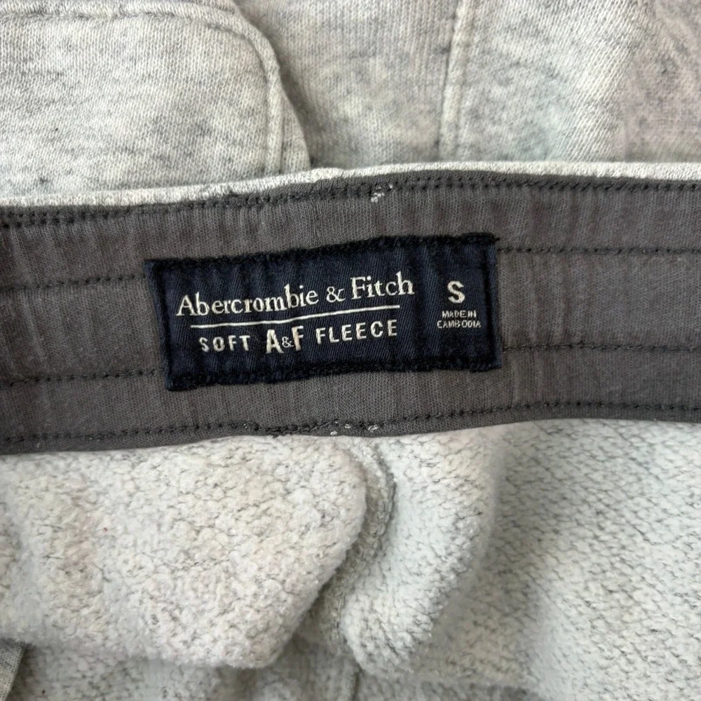 Abercrombie & Fitch Jogger Pants Men Small Heather Gray Soft A&F Fleece Active